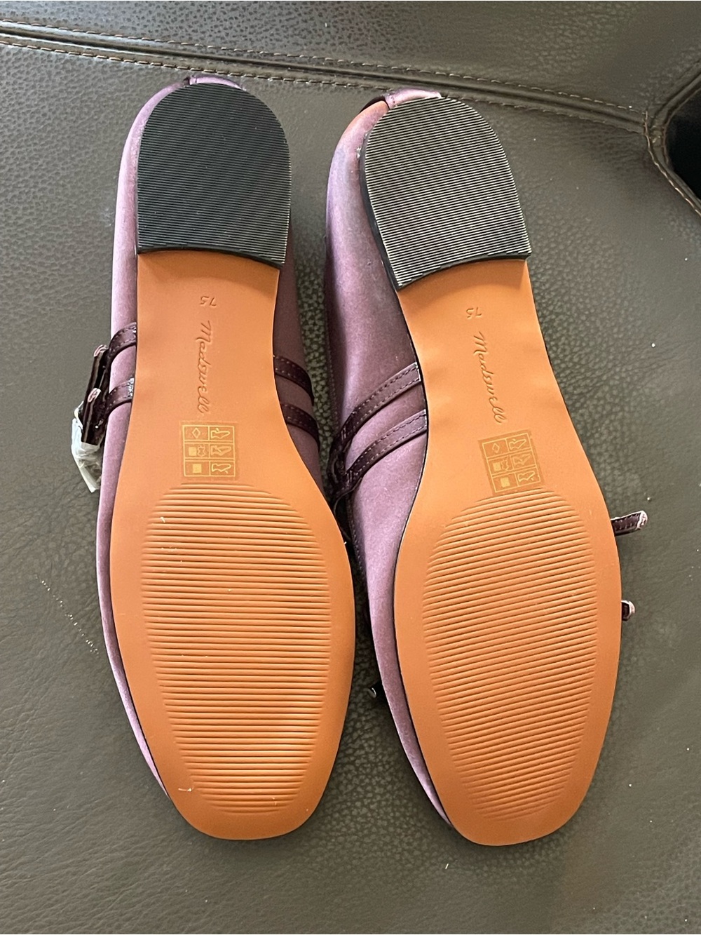 Brand New Madewell Women's Dark Plum Double-Strap Ballet Flats, 7.5 - Picture 2 of 7
